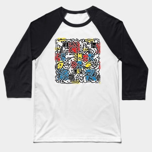 Party People Mondrian Art Baseball T-Shirt